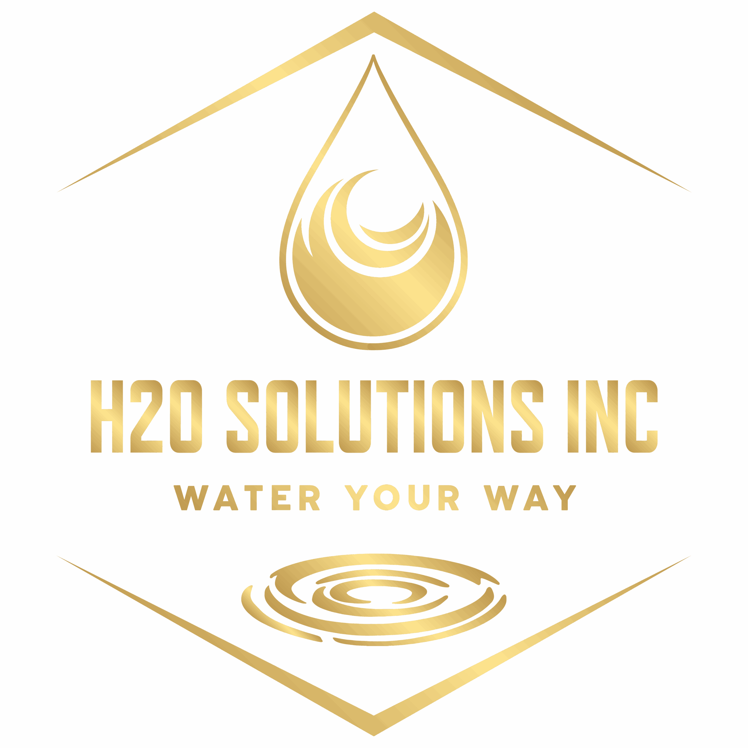H2O Solutions Logo with Gold Gradient