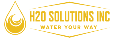 H2O Solutions Logo in gold.