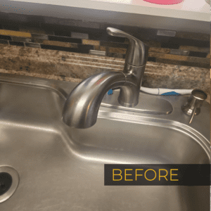 H2O Solutions EcoWater reverse osmosis drinking water system installation before photo
