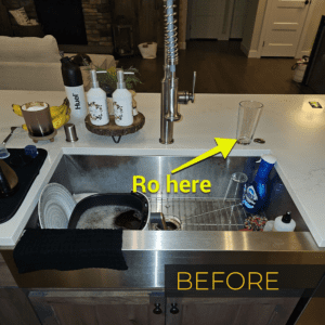 H2O Solutions EcoWater reverse osmosis drinking water system installation before photo