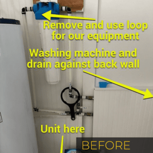 H2O Solutions EcoWater filtration system installation before photo