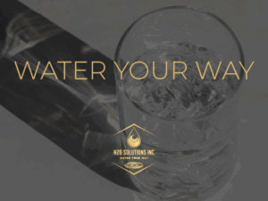 Glass of water with caption "water your way"