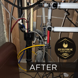 H2O Solutions EcoWater whole-home water system and EFLOW tankless reverse osmosis drinking water system install after photo completed December of 2025