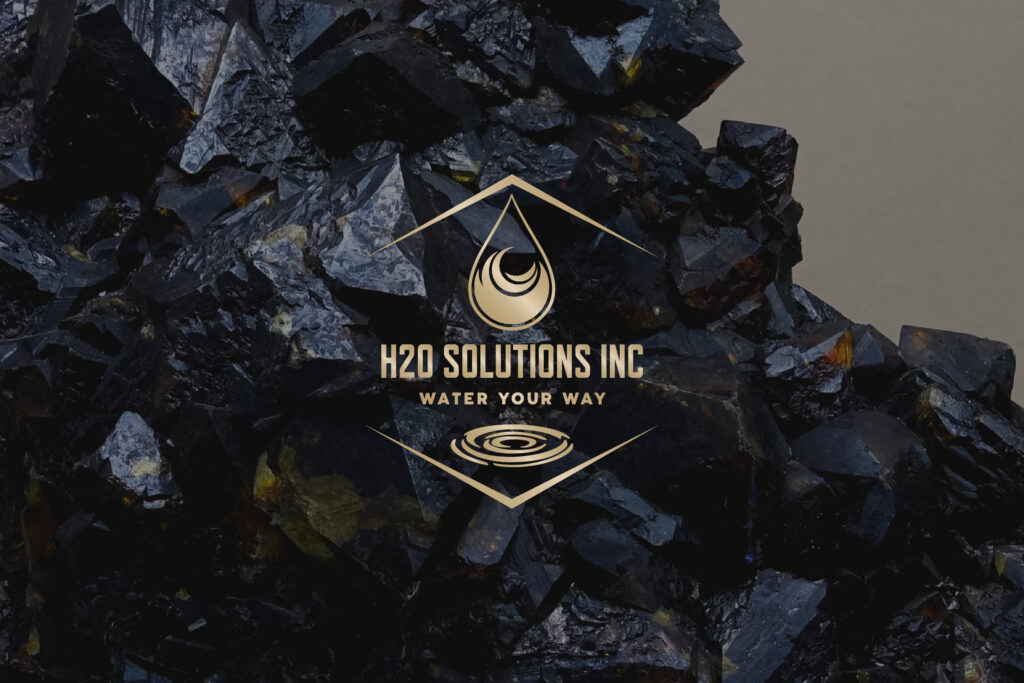 H2O Solutions logo overlayed on a close up of arsenic