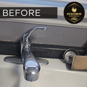 H2O Solutions EFLOW tankless reverse osmosis faucet installation before photo