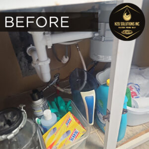 H2O Solutions EFLOW tankless reverse osmosis drinking water system installation before photo