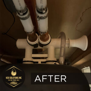 H2O Solutions EcoWater whole-home water softening system install after photo completed December 2025
