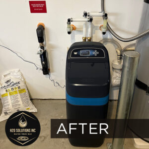 H2O Solutions EcoWater whole-house water softening system after installation photo