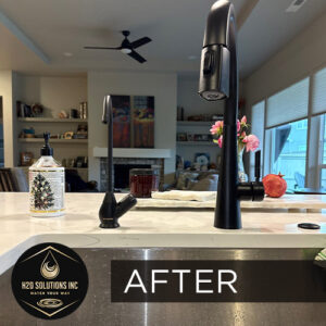 H2O Solutions EcoWater reverse osmosis faucet after installation photo