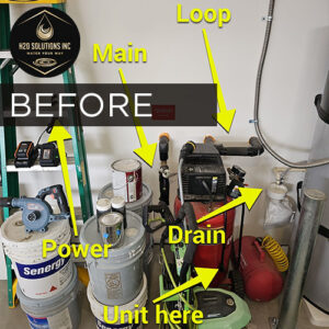H2O Solutions EcoWater whole-house water softening system before installation photo