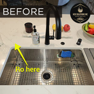 H2O Solutions EcoWater reverse osmosis faucet before installation photo