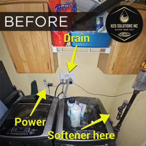 H2O Solutions EcoWater whole-home water softening system before installation photo