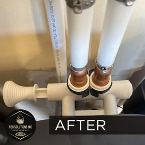 H2O Solutions EcoWater whole-home water treatment system after installation photo