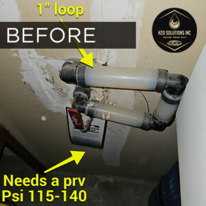 H2O Solutions EcoWater whole-home water treatment system before installation photo