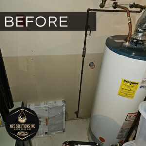 H2O Solutions EcoWater point-of-entry whole-house water softener before installation photo.