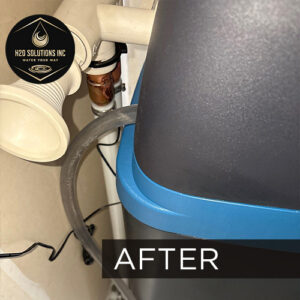 H2O Solutions point-of-entry whole-home water softener system after installation photo