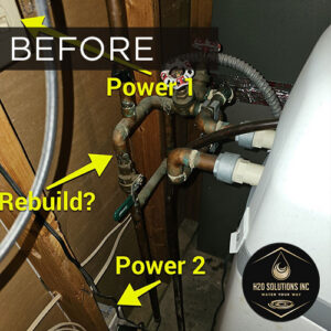 H2O Solutions EcoWater Whole-Home Water Softener before installation photo