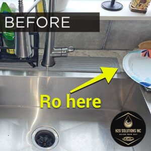 H2O Solutions point-of-use under-sink reverse osmosis drinking water system faucet before installation photo