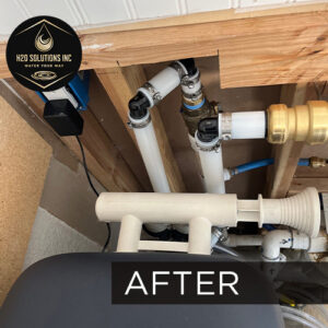 H2O Solutions EcoWater point-of-entry whole-house filtration water softener after installation photo