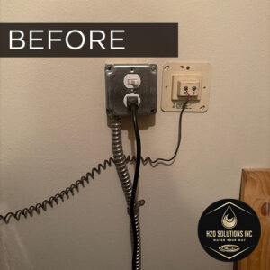 H2O Solutions EcoWater point-of-entry whole-home water softening system before installation photo