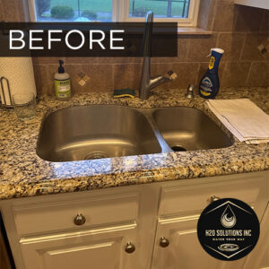 H2O Solutions point-of-use reverse osmosis faucet before installation photo